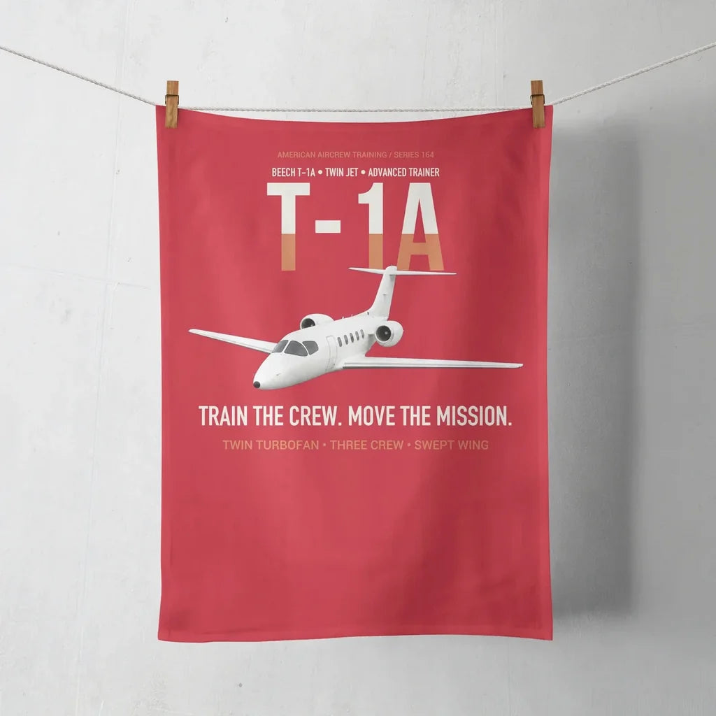 T-1A Jayhawk Advanced Jet Trainer design on red towel