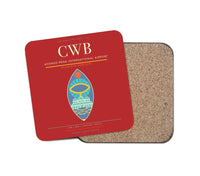 Thumbnail for Afonso Pena International Airport (CWB) design on red 1 piece coaster