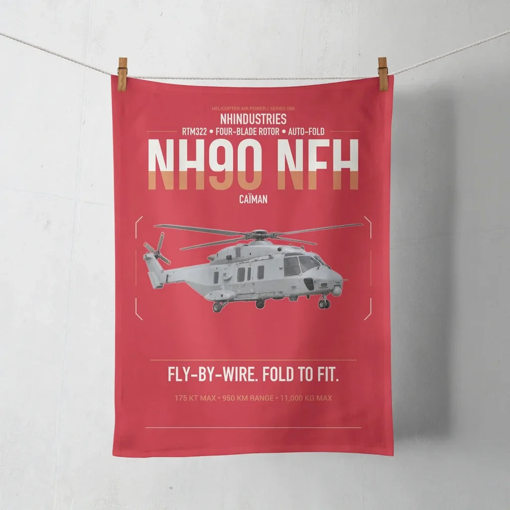 NHIndustries NH90 NFH Caïman design on red towel