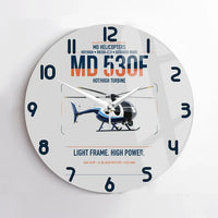 Thumbnail for MD Helicopters MD 530F design on light gray no frame wall clock