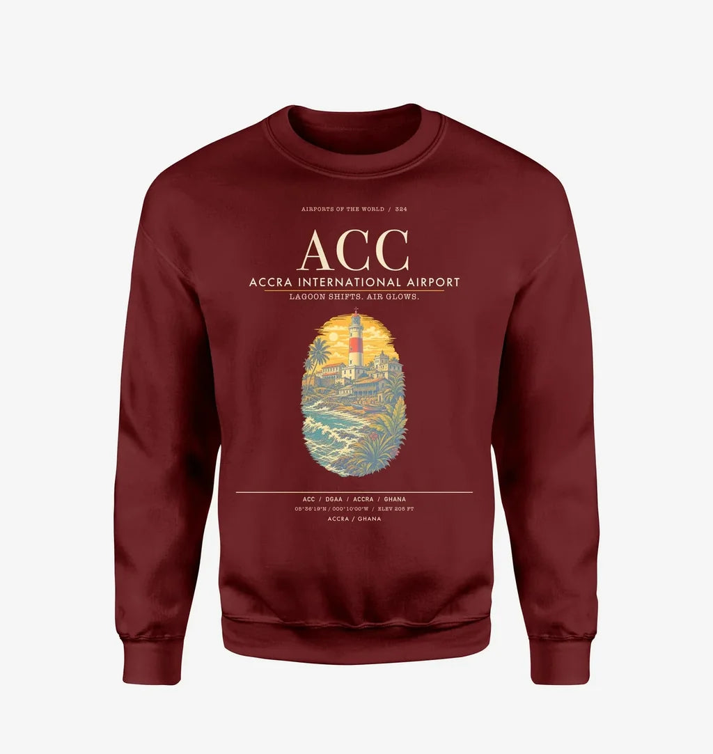 Accra International Airport ACC Sweatshirt - Wine Red