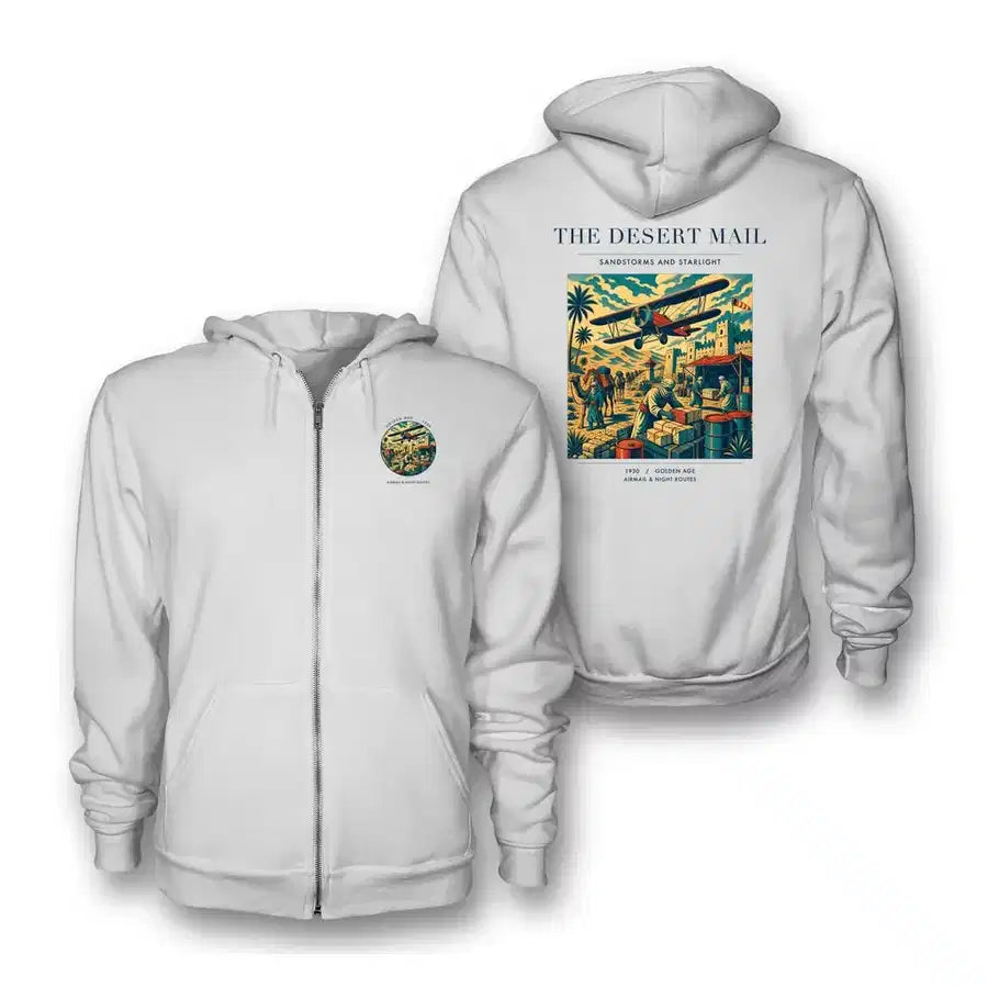 VINTAGE G4020 - The Desert Mail - Premium Zipped Hoodie design on white