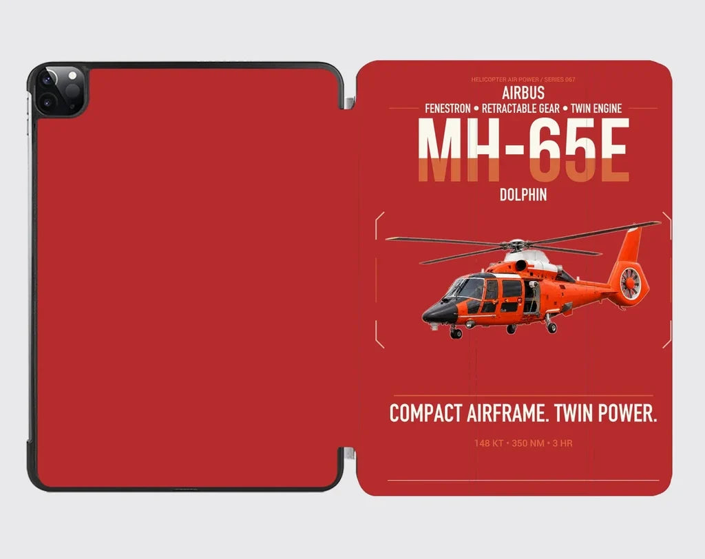 Airbus MH-65E Dolphin design on red ipad tablet case