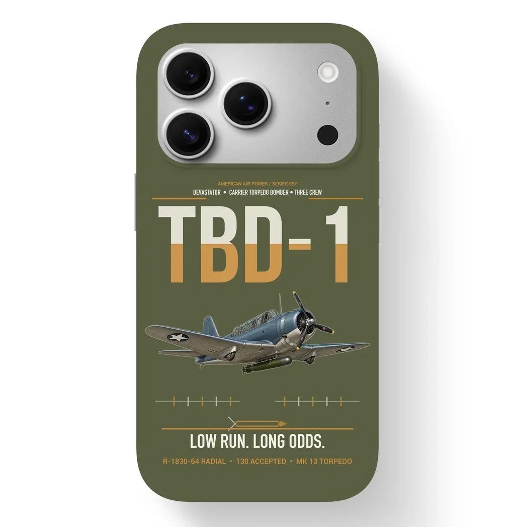 TBD-1 Devastator design on green army magsafe iphone case, for iPhone 17 Pro