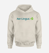 Thumbnail for Aer Lingus Airlines logo printed on khaki hoodie