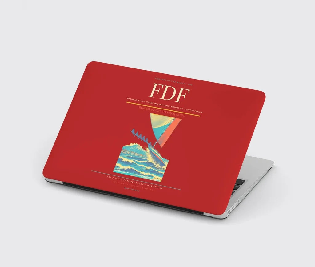 Martinique Aimé Césaire International Airport (FDF) design on red MacBook case