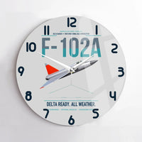 Thumbnail for F-102A Delta Dagger design on light gray no frame wall clock
