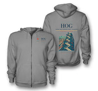 Thumbnail for Holguín Airport (HOG) design on gray premium zipped hoodie