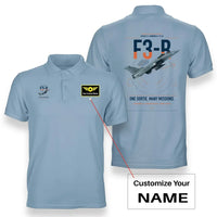 Thumbnail for Dassault Rafale C — F3-R standard design on light blue+name double-side polo t-shirt, double-side print
