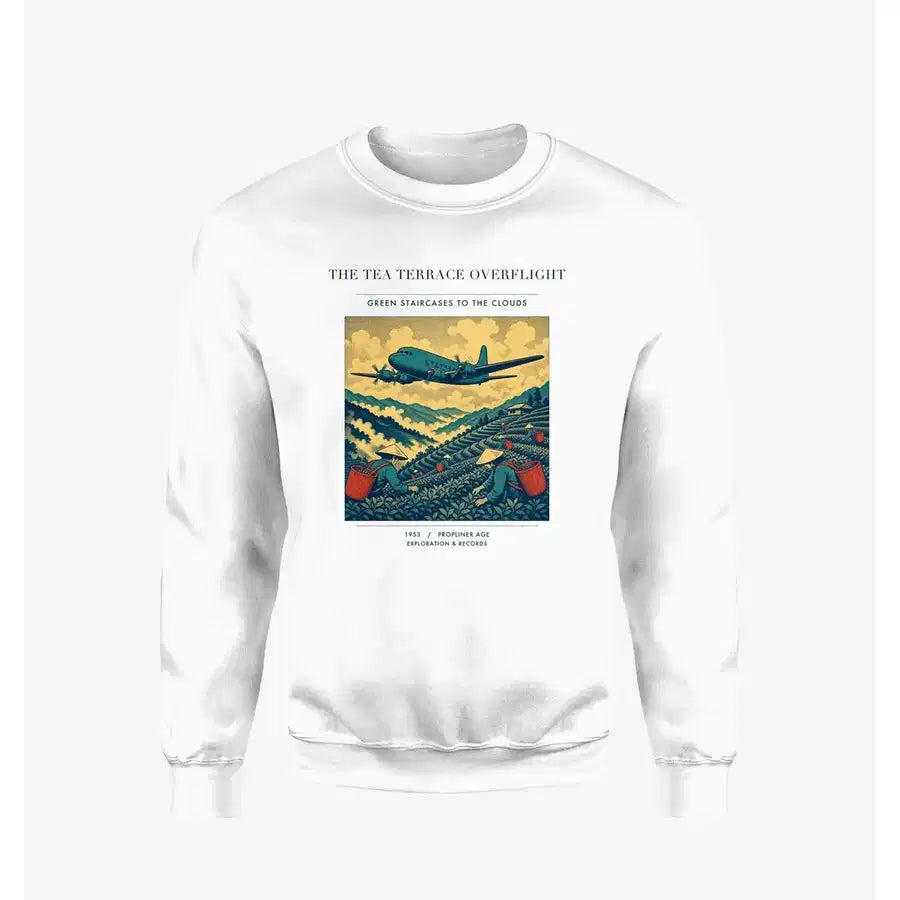 VINTAGE G4342 - The Tea Terrace Overflight - Designed Sweatshirts design on white