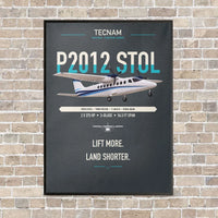 Thumbnail for Tecnam P2012 STOL vertical canvas print - framed - gray background