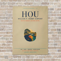 Thumbnail for William P. Hobby Airport HOU vertical canvas print - no frame - beige background