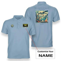 Thumbnail for VINTAGE G4052 - The Search And Rescue - Double-Side Polo T-Shirt design on lightblue+name