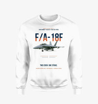 Thumbnail for F-A-18F Super Hornet Block III Two Crew One Strike design on white sweatshirt