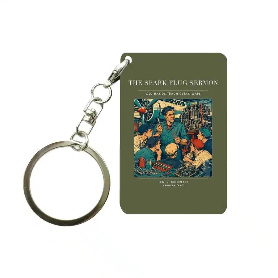 VINTAGE G4264 - The Spark Plug Sermon - Designed Key Chain design on greenarmy