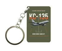 Thumbnail for KC-135 STRATOTANKER design on green army designed key chain, double-side print