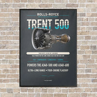 Thumbnail for TRENT 500 vertical canvas print - framed - gray background