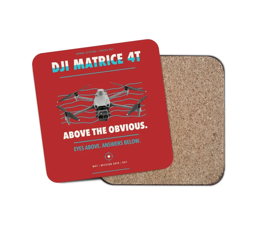 DJI Matrice 4T design on red 1 piece coaster