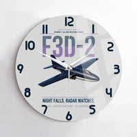 Thumbnail for F3D-2 Skyknight design on light gray no frame wall clock