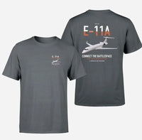 Thumbnail for E-11A BACN design on gray double-side t-shirt, double-side print
