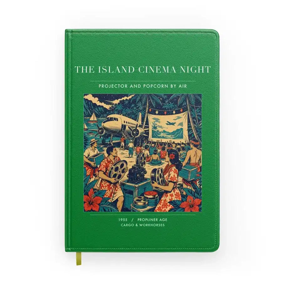 VINTAGE G4442 - The Island Cinema Night - Designed Notebooks design on green