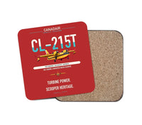 Thumbnail for Canadair CL-215T design on red 1 piece coaster