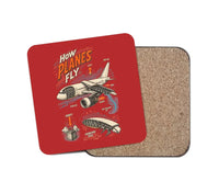 Thumbnail for How Planes Fly V2 design on red 1 piece coaster