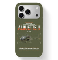 Thumbnail for Sud Aviation SE 3130 Alouette II design on green army magsafe iphone case, for iPhone 17 Pro
