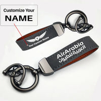 Thumbnail for Air Arabia Horseshoe Buckle key chain, Gray + Name