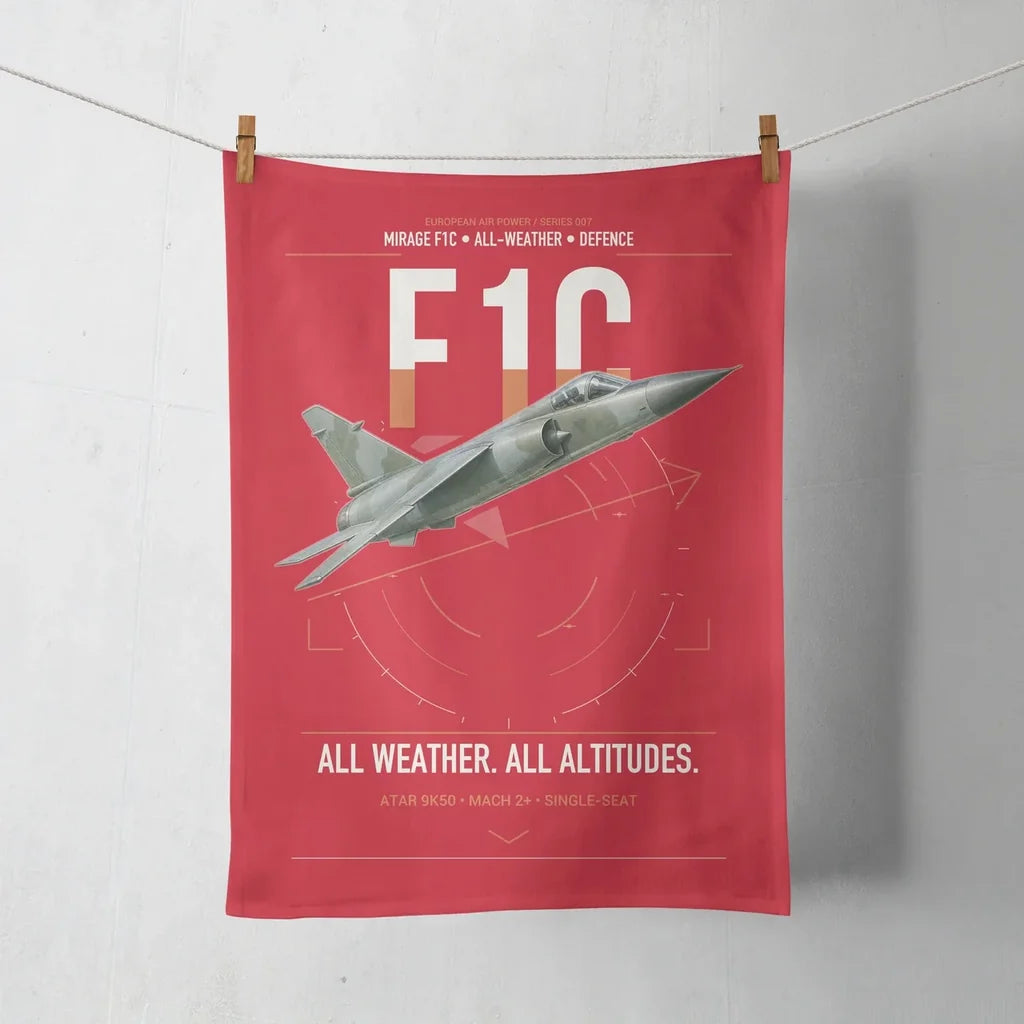 Dassault Mirage F1C design on red towel