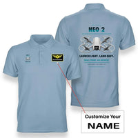 Thumbnail for DJI Neo 2 design on light blue polo with custom name badge
