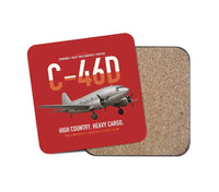 Thumbnail for C-46D Commando design on red 1 piece coaster