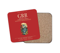Thumbnail for Gerald R. Ford International Airport Grand Rapids (GRR) design on red 1 piece coaster