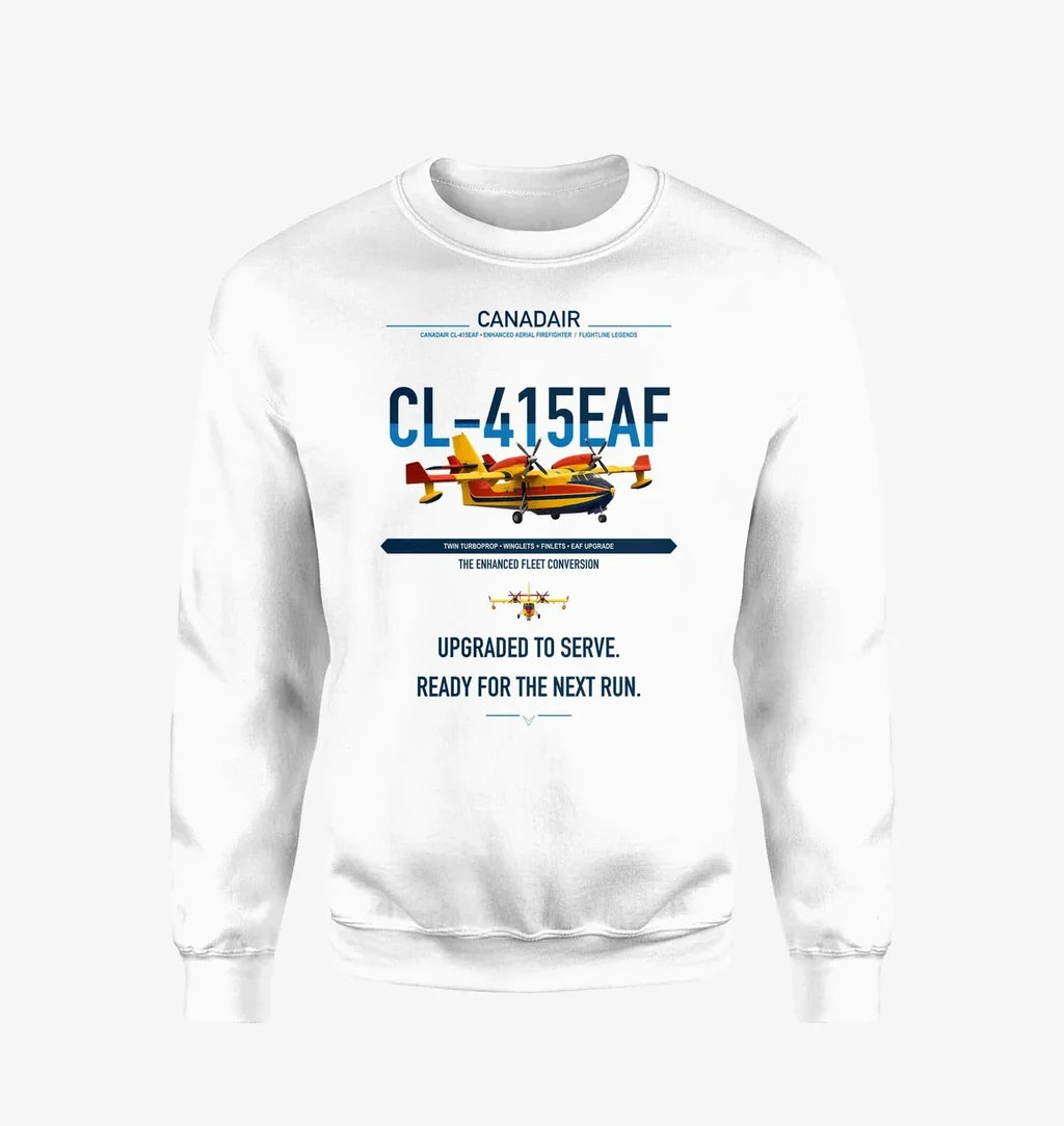 Canadair CL-415EAF design on white sweatshirt