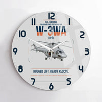 Thumbnail for PZL-Świdnik W-3WA Sokół design on light gray no frame wall clock