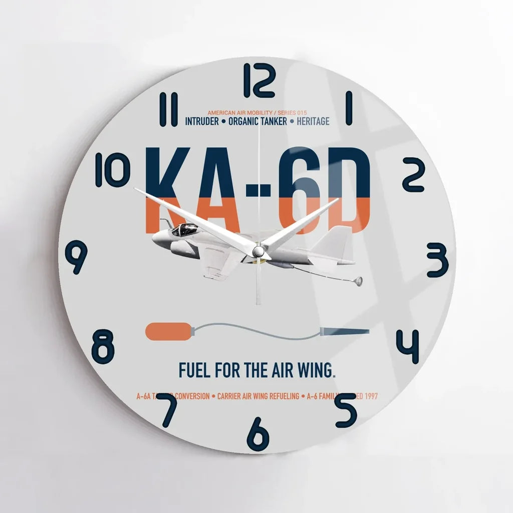 KA-6D Intruder design on light gray no frame wall clock