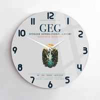 Thumbnail for Spokane International Airport (GEG) design on light gray no frame wall clock