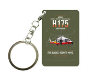 Thumbnail for Airbus H175 design on green army designed key chain, double-side print