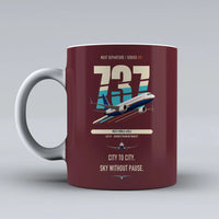Thumbnail for Boeing 737 MAX 8 double-side print on dark red ceramic mug