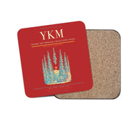 Thumbnail for Yakima Air Terminal (McAllister Field) (YKM) design on red 1 piece coaster