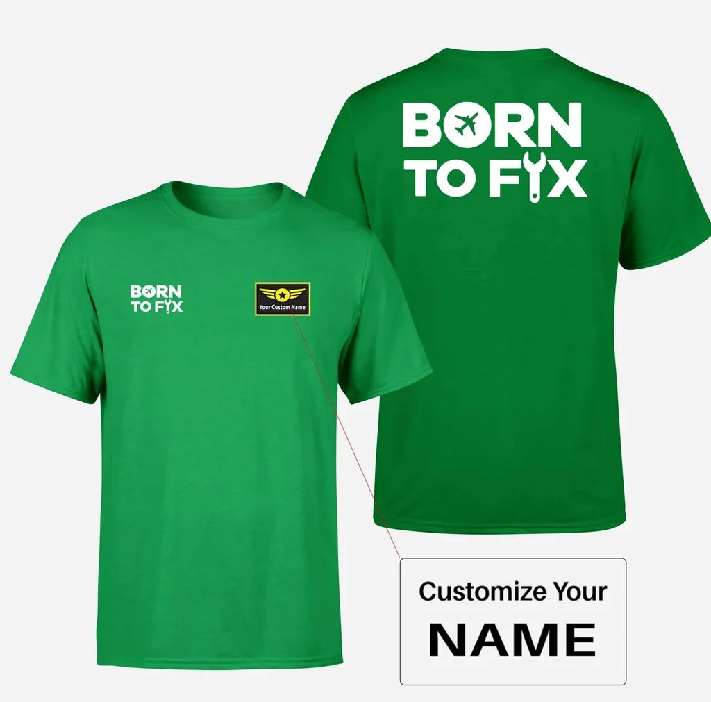 Customisable Born To Fix Airplanes T-Shirt - view 7