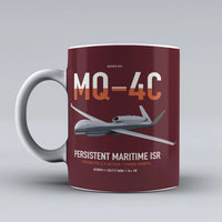 Thumbnail for MQ-4C Triton IFC-4 design on dark red ceramic mug, double-side print