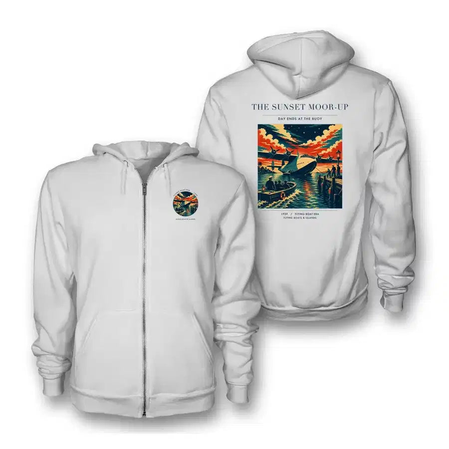 VINTAGE G4277 - The Sunset Moor-Up - Premium Zipped Hoodie design on white