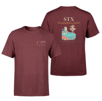 Thumbnail for Henry E. Rohlsen Airport (STX) design printed on dark red double-side t-shirt
