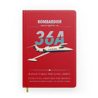 Thumbnail for Bombardier Learjet 36A design on red notebook