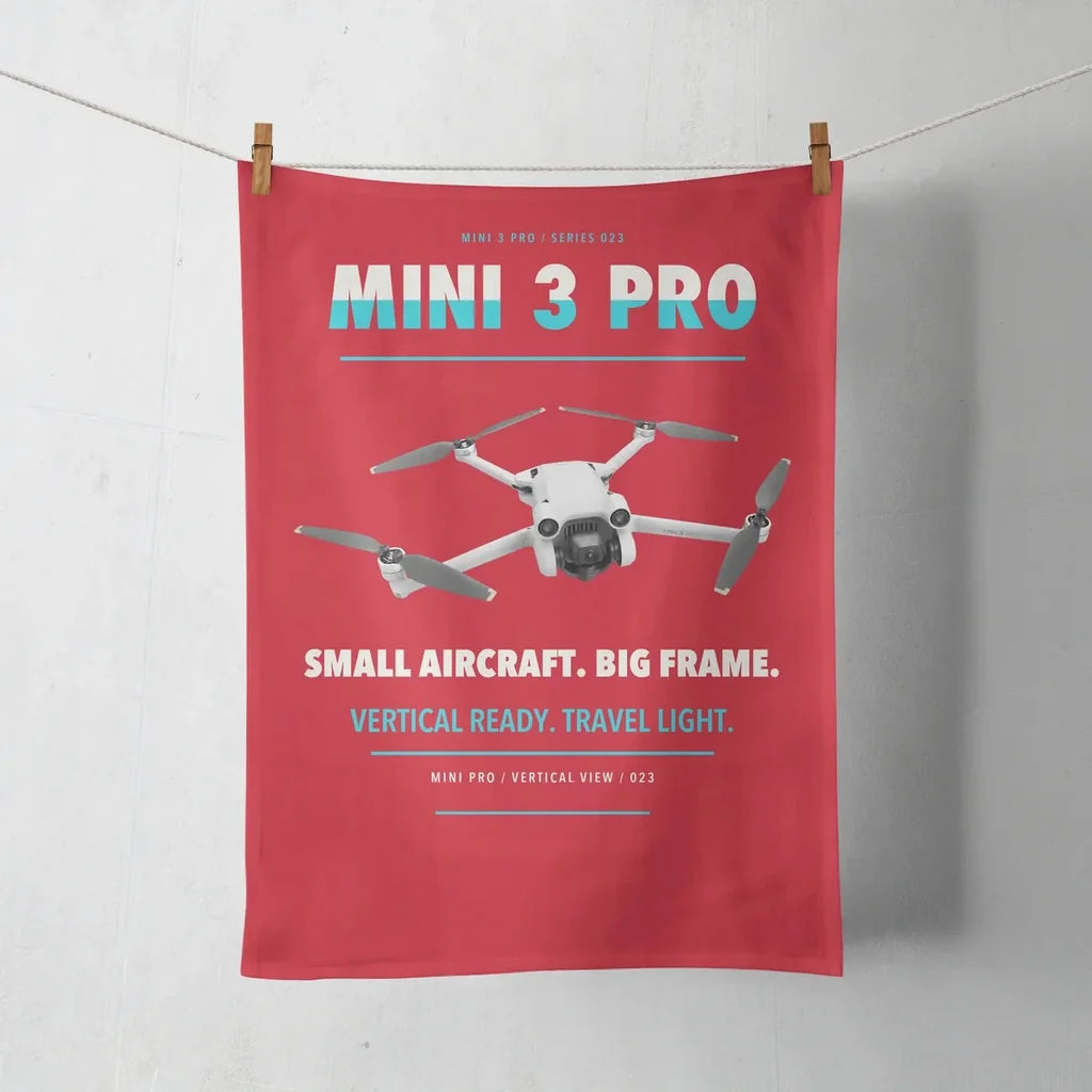 DJI Mini 3 Pro design on red towel