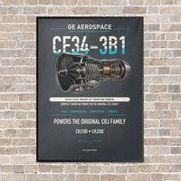 Thumbnail for CF34-3B1 vertical canvas print - framed - gray background