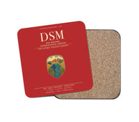 Thumbnail for Des Moines International Airport (DSM) design on red 1 piece coaster