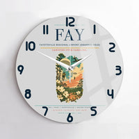 Thumbnail for Fayetteville Regional Airport (Grannis Field) (FAY) design on light gray no frame wall clock