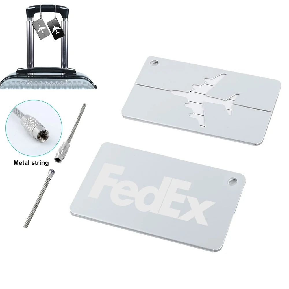 FedEx Aluminum Luggage tag in silver